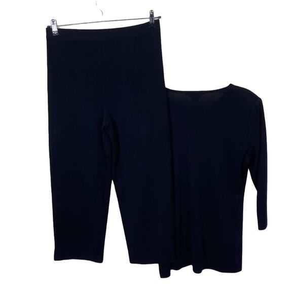 Exclusively Misook Black Easy Care Pant Set Medium - Picture 2 of 14